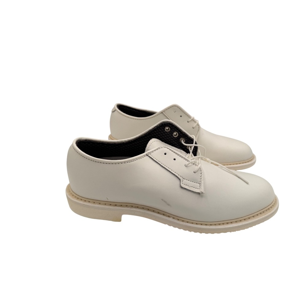 Bates Lites E07131 White Leather Oxford Uniform Shoes Men 8.5 N Non-Marking Sole